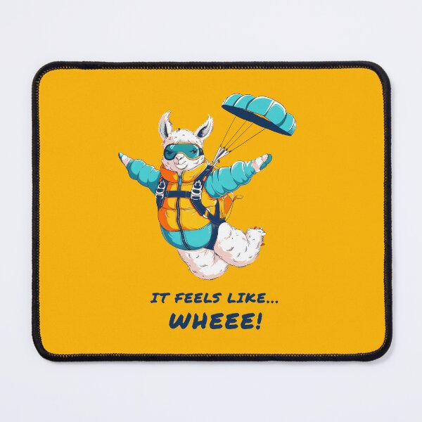 Item preview, Adventure Llama Skydivin, parachute extreme sports illustration designed and sold by Jane-Zay.