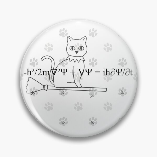Item preview, Schrodinger's Equation Formula and the cat with broom designed and sold by cherryj27.