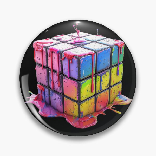 Artikelvorschau, Twisted Neon Rubik's Cube Dripping Paint Tee entworfen und verkauft von BoldImpDes.