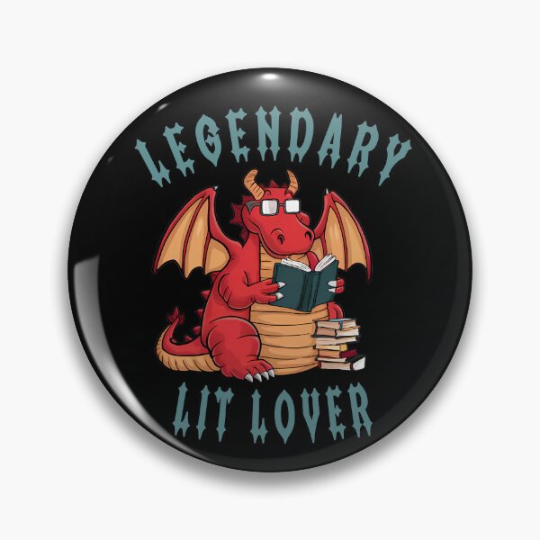 Item preview, Bookish Red Dragon - legendary lit lover gift for bookworm fantasy books medieval funny quotes literature club designed and sold by Fantasy Cache.