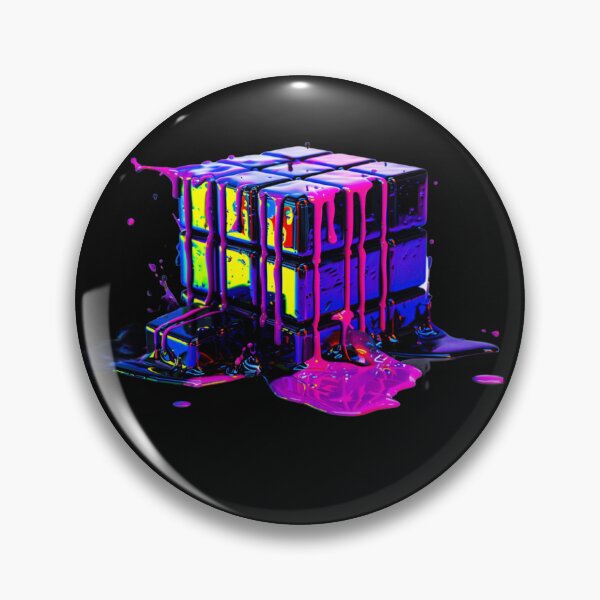 Artikelvorschau, Twisted Neon Rubik's Cube Tee with Dripping Paint entworfen und verkauft von BoldImpDes.