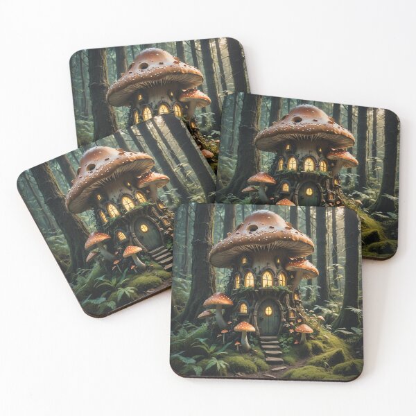 Item preview, A fairy mushroom house in an enchanted bioluminescent forest designed and sold by KING TK.