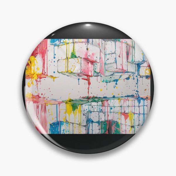Artikelvorschau, Neon Colored Rubik's Cube Artwork in Melting Paint Splash entworfen und verkauft von BoldImpDes.