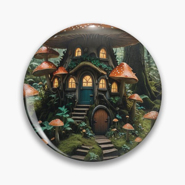 Item preview, A fairy mushroom house in an enchanted bioluminescent forest designed and sold by KING TK.