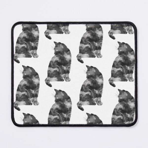 Item preview, Black and White Watercolor Cat designed and sold by AprilSLDesigns.