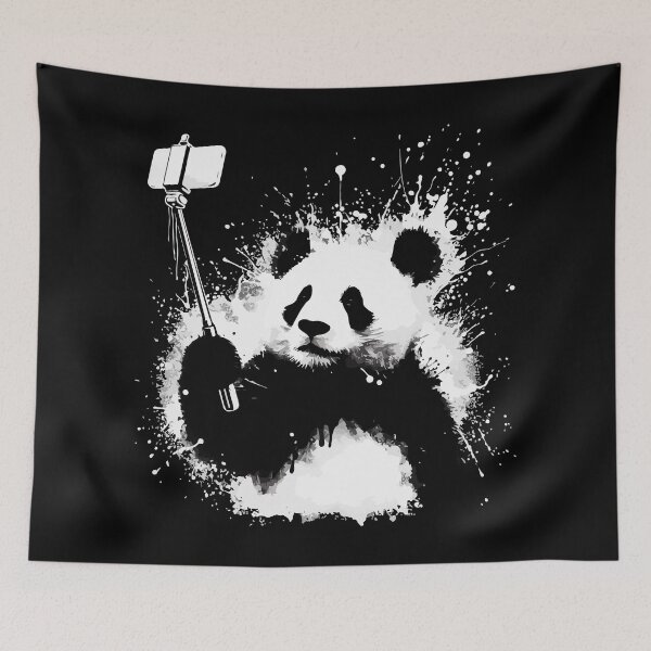 Item preview, Selfie Stick Panda Street Art designed and sold by TomFrontierArt.