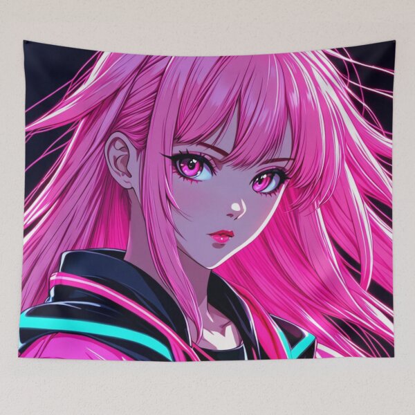 Item preview, Retro anime beauty in pink. designed and sold by AdultAnime.