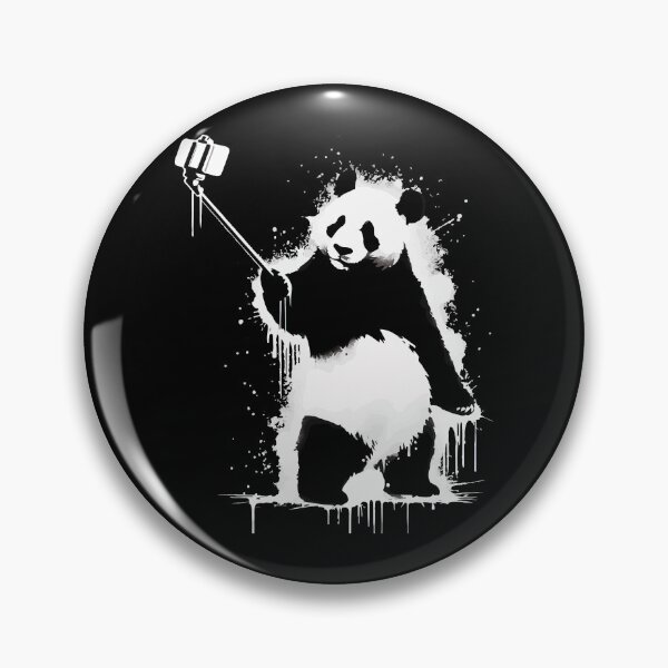 Item preview, Selfie Stick Panda Monochromatic Street Art designed and sold by TomFrontierArt.
