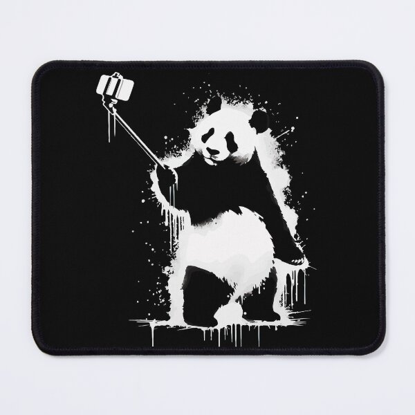 Item preview, Selfie Stick Panda Monochromatic Street Art designed and sold by TomFrontierArt.
