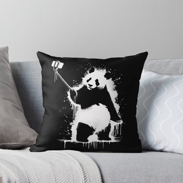 Item preview, Selfie Stick Panda Monochromatic Street Art designed and sold by TomFrontierArt.