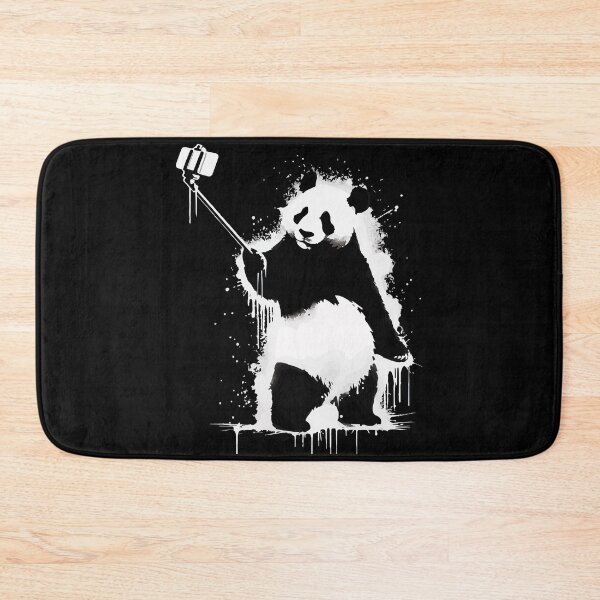 Item preview, Selfie Stick Panda Monochromatic Street Art designed and sold by TomFrontierArt.