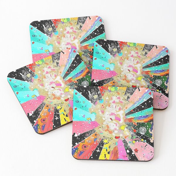 Item preview, Vibrant Kaleidoscopic Pattern with Cosmic elements, Synthwave style designed and sold by visionaryvybes.