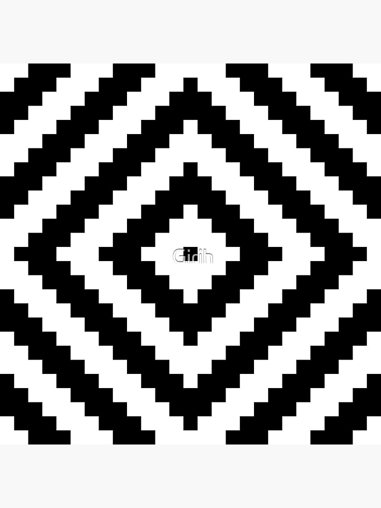 Black And White Zig Zag Square Sticker By Girih Redbubble