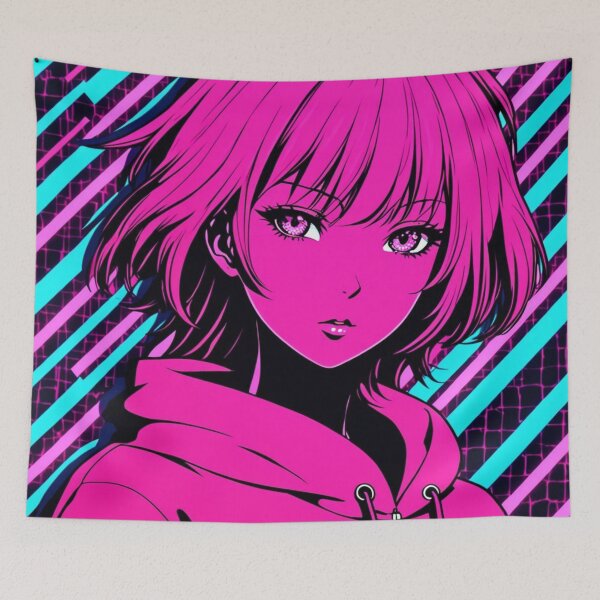 Item preview, Anime pinked inked synth wave. designed and sold by AdultAnime.