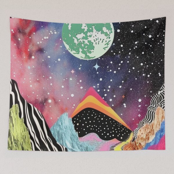 Item preview, Vibrant Kaleidoscopic Pattern with Cosmic elements, Synthwave style designed and sold by visionaryvybes.