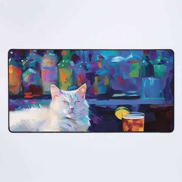 Item preview, White Cat In The Bar designed and sold by sakurashorty.