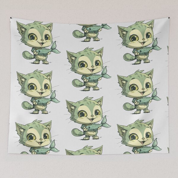 Item preview,  beautiful Cat Holding Fish designed and sold by mando24895.