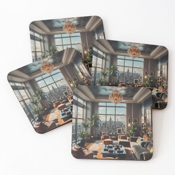 Item preview, Interior of a New York penthouse Maximalist interior design with a view of the city skyline designed and sold by KING TK.
