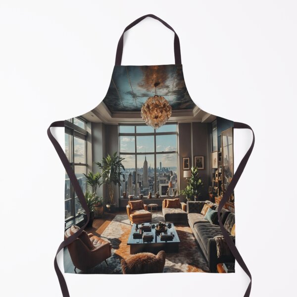 Artikelvorschau, Interieur van een penthouse in New York Maximalistisch interieurontwerp met uitzicht op de skyline van de stad entworfen und verkauft von KING TK.