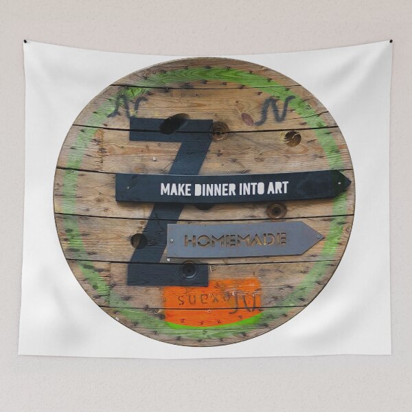Item preview, Make Dinner into Art - Vintage Wooden Sign designed and sold by Bruno Beach.