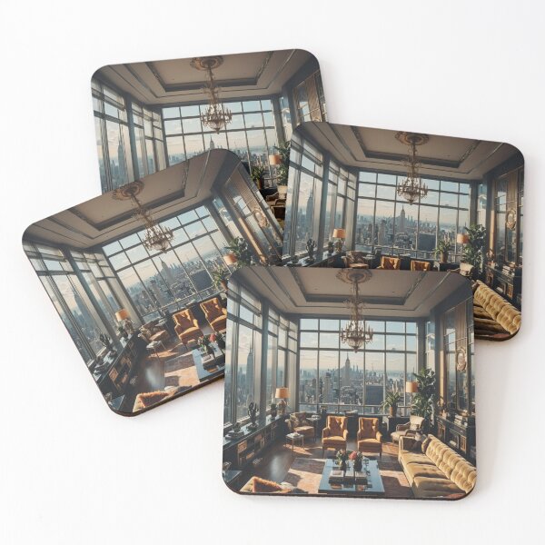 Item preview, Interior of a New York penthouse Maximalist interior design with a view of the city skyline designed and sold by KING TK.