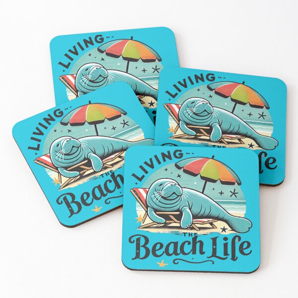 Item preview, Living the Beach Life - Manatee Endangered Species Design designed and sold by SandbarTees.