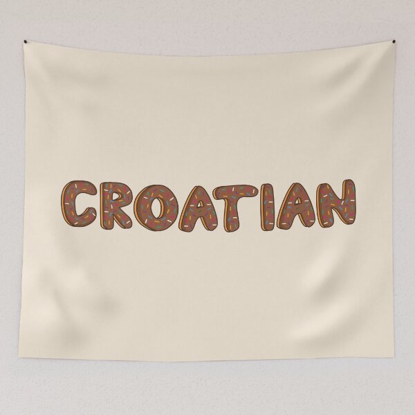 Item preview, Croatian Word Shaped Like Chocolate Donuts  designed and sold by DonutsWords.