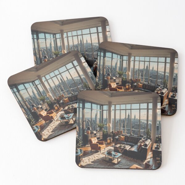 Item preview, Interior of a New York penthouse Maximalist interior design with a view of the city skyline designed and sold by KING TK.