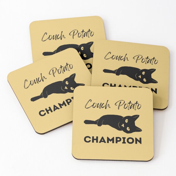 Item preview, Couch Potato Champion Black Cat designed and sold by alczar.