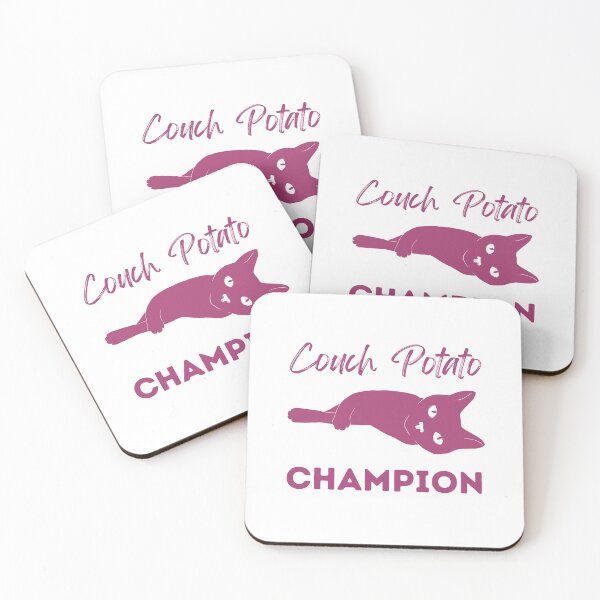 Item preview, Couch Potato Champion Pink Cat designed and sold by alczar.