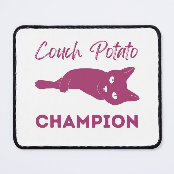 Item preview, Couch Potato Champion Pink Cat designed and sold by alczar.