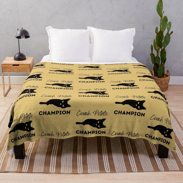 Item preview, Couch Potato Champion Black Cat designed and sold by alczar.