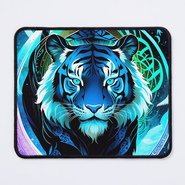 Artikelvorschau, Blau-weißer Tiger kommt auf Sie zu entworfen und verkauft von FocusedArt.