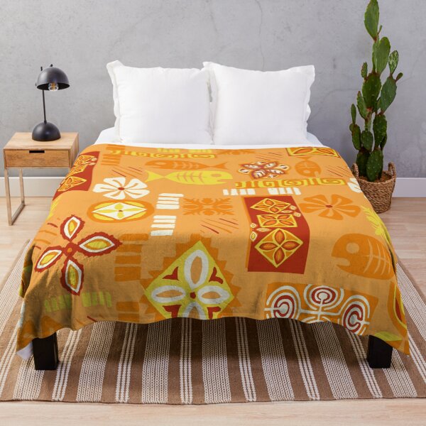 Item preview, Contemporary Hawaiian Tapa in Orange designed and sold by J Marielle Designs.