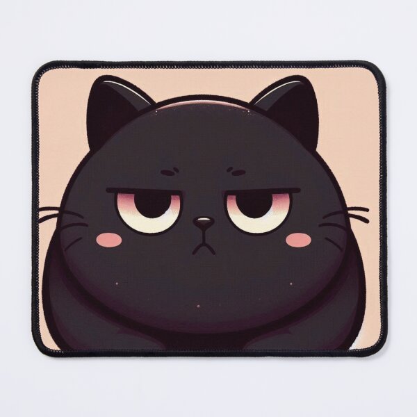 Item preview, Unamused Black Cat designed and sold by FuzyFriendHaven.