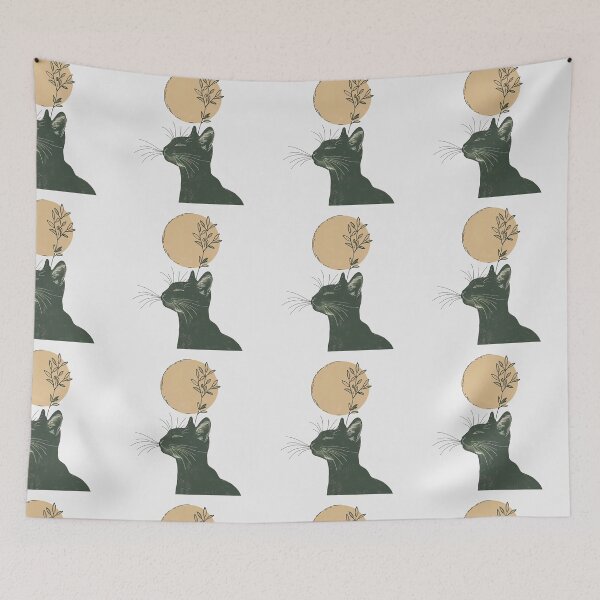 Item preview, Cat staring at moon with closed eyes  designed and sold by mando24895.