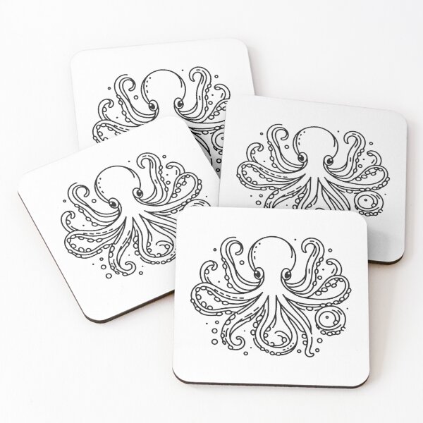 Item preview, Cute octopus line art designed and sold by AlanHillArt.