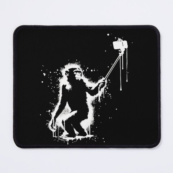 Item preview, Selfie Stick Monkey Monochromatic Street Art designed and sold by TomFrontierArt.