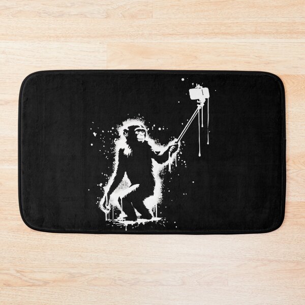 Item preview, Selfie Stick Monkey Monochromatic Street Art designed and sold by TomFrontierArt.