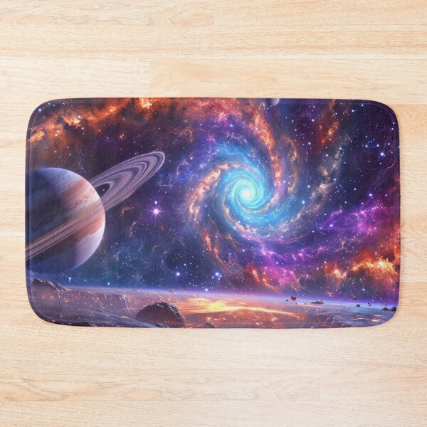 Item preview, Cosmic Majesty: Fantasy Realism Illustration of Saturn and Swirling Galaxies designed and sold by MargaretWiktor.