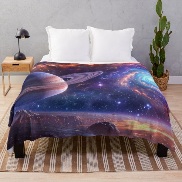 Item preview, Cosmic Majesty: Fantasy Realism Illustration of Saturn and Swirling Galaxies designed and sold by MargaretWiktor.