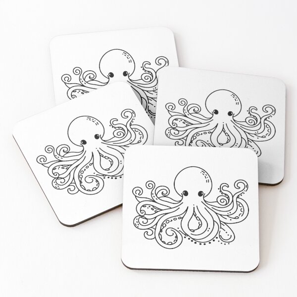 Item preview, Cute octopus line art designed and sold by AlanHillArt.