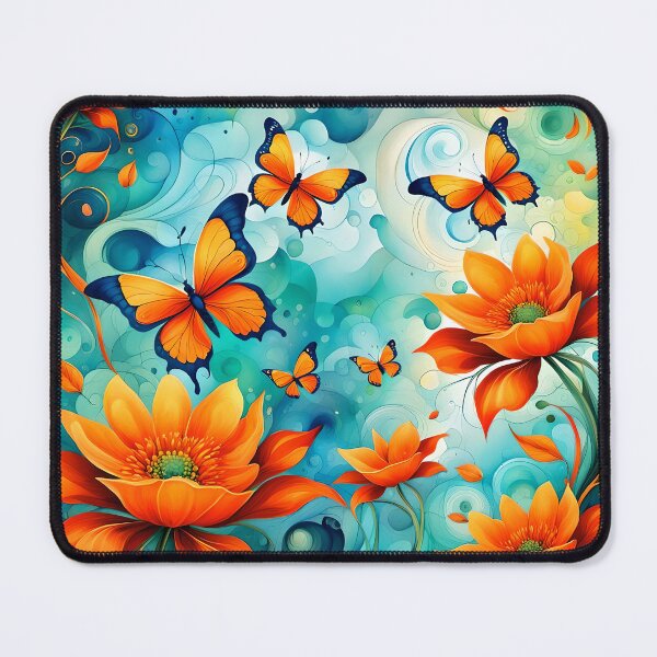 Item preview, Lovely orange flowers and butterflies. designed and sold by Magixa.