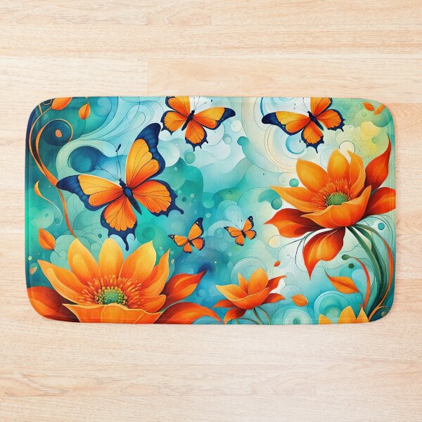 Item preview, Lovely orange flowers and butterflies. designed and sold by Magixa.