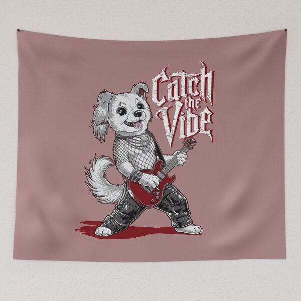 Item preview, Rock and Roll Dog playing guitar - CATCH THE VIBE designed and sold by SharingLove.