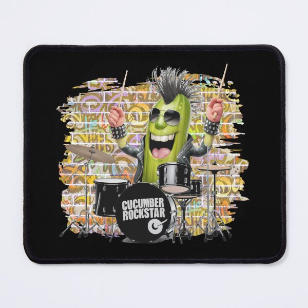 Item preview, Pickled playing drums Rock 'n' roll music cucumber Rockstar designed and sold by DegraDesign.