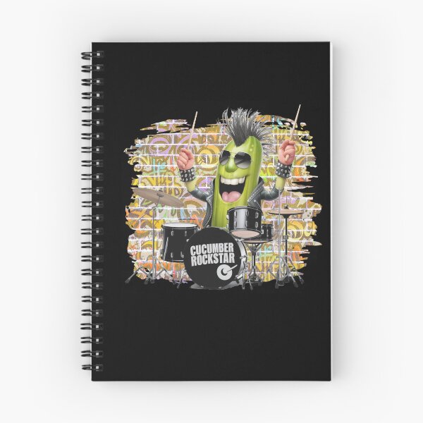 Item preview, Pickled playing drums Rock 'n' roll music cucumber Rockstar designed and sold by DegraDesign.