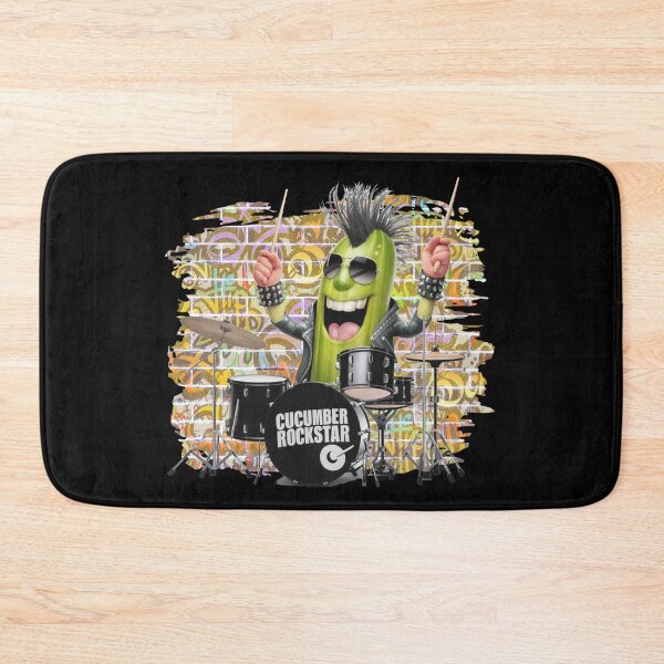 Item preview, Pickled playing drums Rock 'n' roll music cucumber Rockstar designed and sold by DegraDesign.