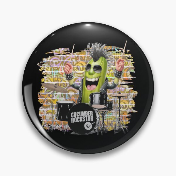 Item preview, Pickled playing drums Rock 'n' roll music cucumber Rockstar designed and sold by DegraDesign.