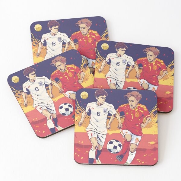 Item preview, England VS Spain 2024 Final anime themed drawing designed and sold by PopRealistArt.